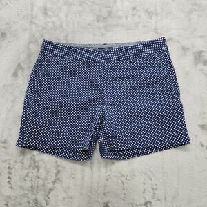 Nautica Shorts Womens 4 Blue White Polka Dot Chino Preppy Nautical Casual Summer